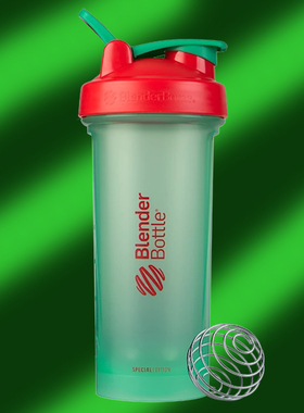 美国Blender Bottle限量款二代弧形杯底健身蛋白粉搅拌刻度摇摇杯