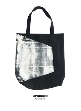 CAPSULE EVENTS胶囊事件 黑色牛仔手工刷染掠影帆布袋设计小众包