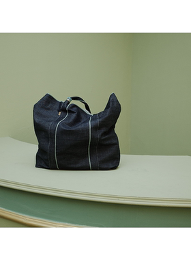 CAPSULE EVENTS胶囊事件 进口绿边牛仔包手提单肩托特包 小众设计