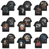 埃米纳姆侃爷TravisScott图派克XXX美式 嘻哈复古水洗双面印花短袖