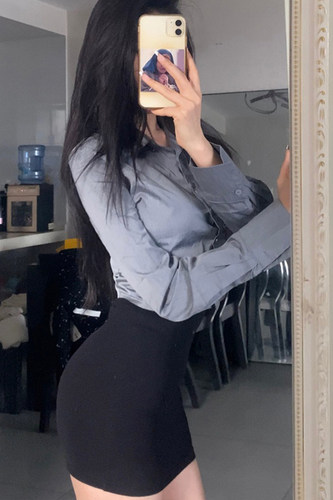 衬衣修身包臀裙纯欲辣妹