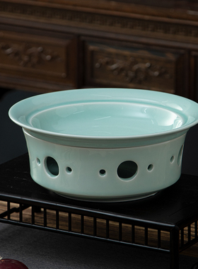 景德镇新中式影青圆形加热陶瓷套炉酒店饭店明档菜创意特色餐具