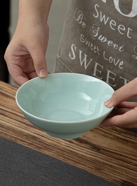 商用家用米饭碗汤碗面碗简约中式景德镇釉下彩陶瓷碗可定制logo