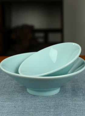 青瓷釉下彩中式斗笠汤碗米饭碗景德镇陶瓷商用家用面馆牛肉拉面碗