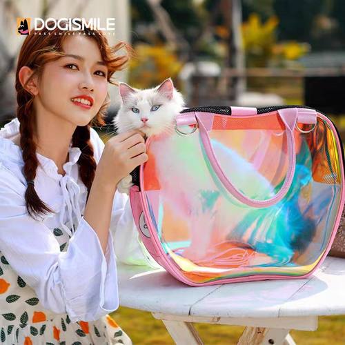 DOGISMILE猫包外出便携宠物包单肩斜跨手提宠物包新品渐变幻彩风