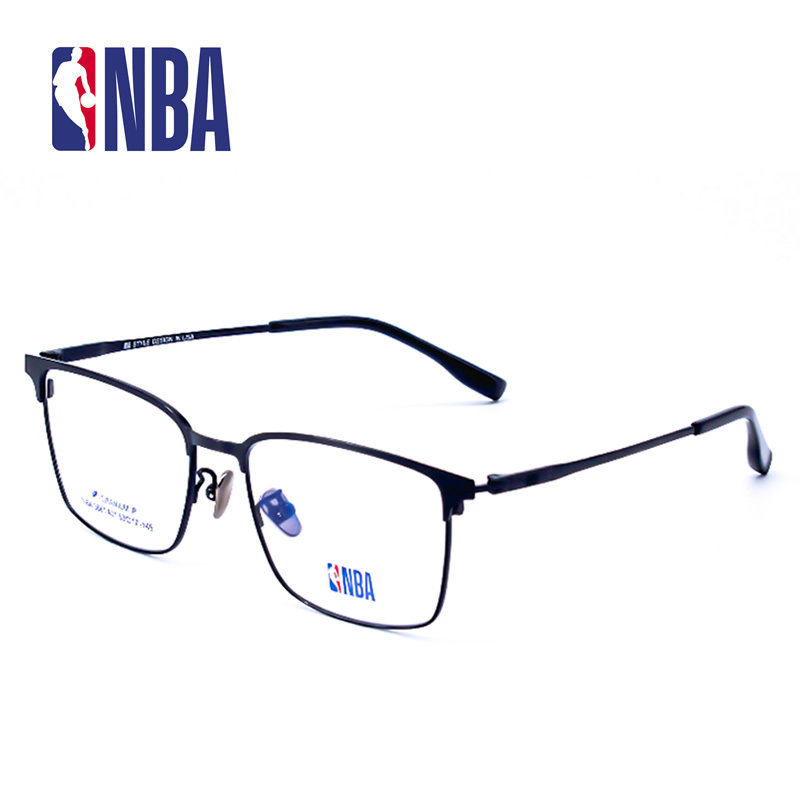 NBA3661 纯钛金属近视眼镜框架男女商务全框复古文艺超轻白银黑框