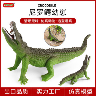 仿真科教实心鳄鱼模型尼罗鳄幼崽帝鳄扬子鳄野猪鳄儿童玩具礼物