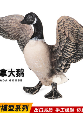 仿真加拿大鹅大灰雁动物模型沙盘家禽动物园场景家居桌面装饰摆件