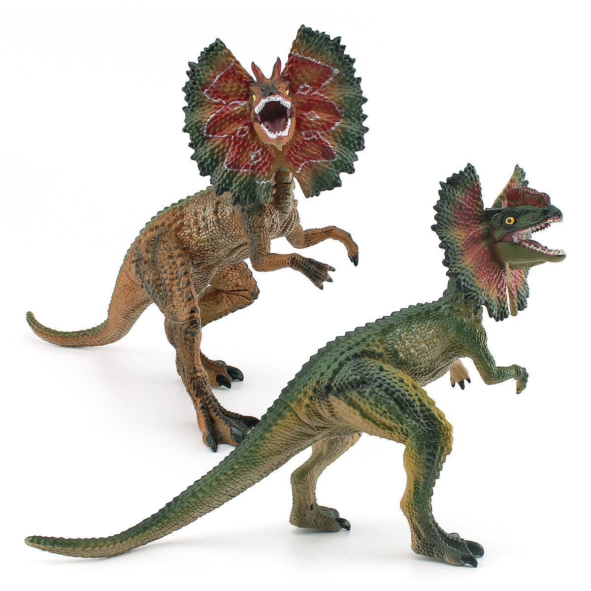 源头厂家 仿真侏罗纪恐龙摆件模型双脊龙双冠龙桌面静态装饰玩具