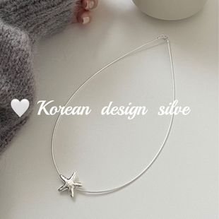 饰品 韩国简约ins博主同款 S925纯银五角星项圈叠戴高级感锁骨链女