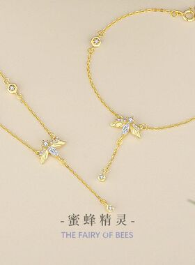 蝴蝶纯银925项链女小众设计轻链