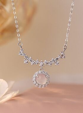 乾佳S925纯银精美满微笑锆石圆形