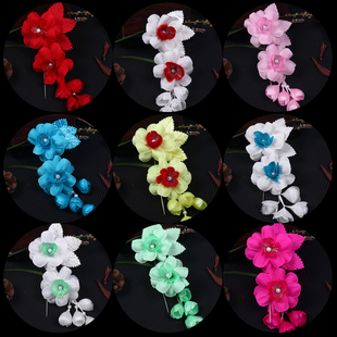 戏曲头花鬓花绢花戏饰京剧头饰大茶花丫鬟小姐花旦鬓花耳边花一对