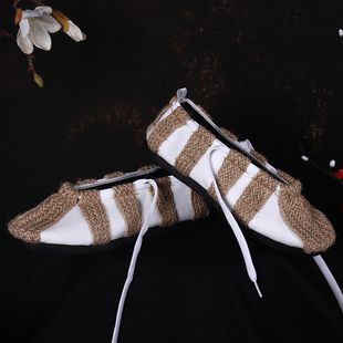 戏曲样板戏鞋麻绳草鞋古装戏沙家滨郭建光船夫鞋 影视红军稻草鞋