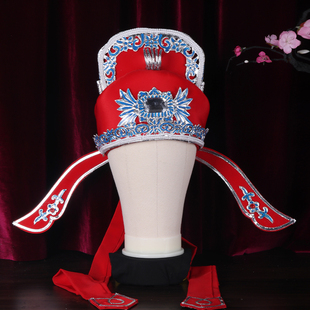 戏曲软壳小生巾 黄梅戏越剧小生帽子才子解元巾 古装戏帽盔头纱帽