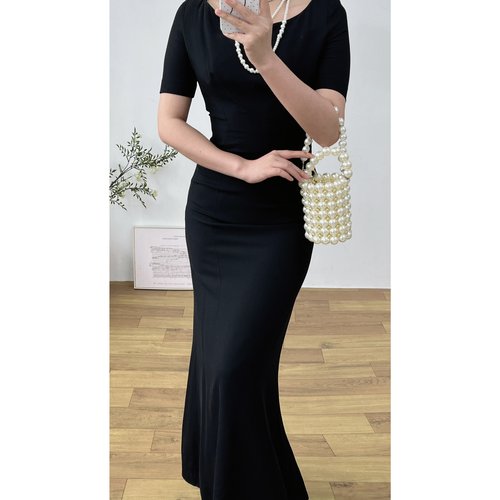 轻熟优雅羊毛vintage古着连衣裙