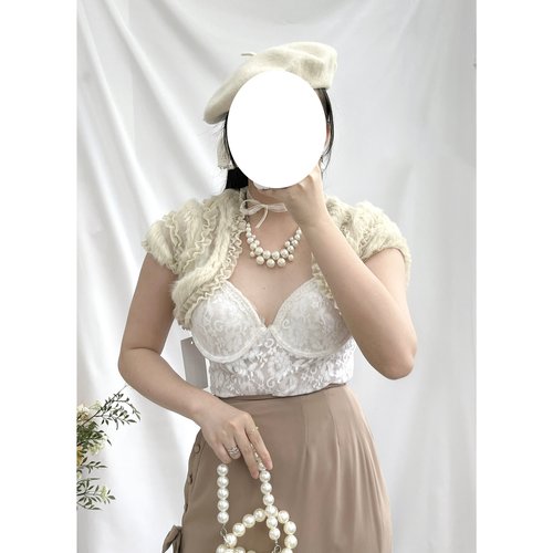 vintage古着甜美日系兔毛小坎肩