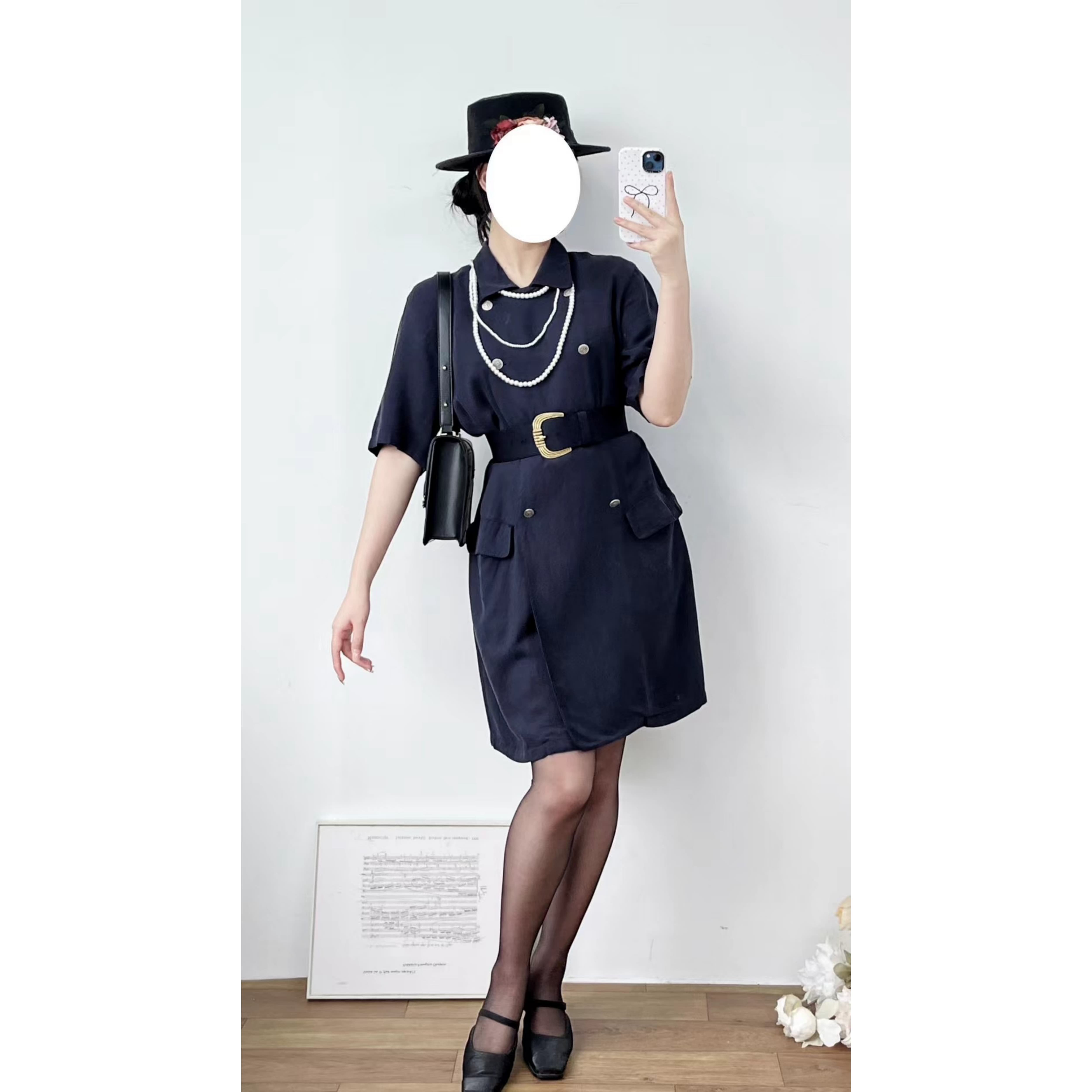 意产昭和复古vintage古着连衣裙