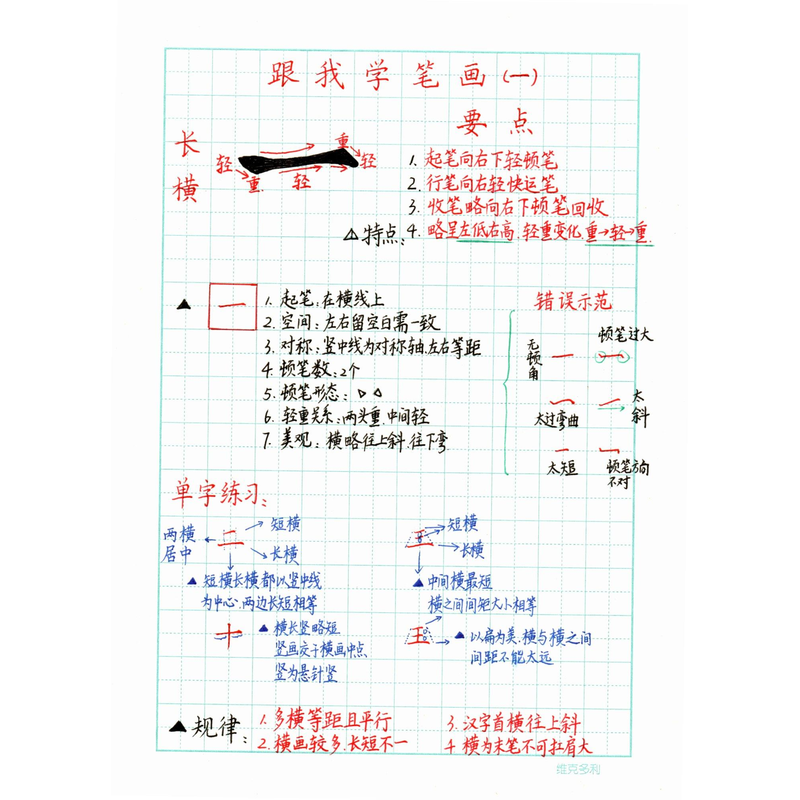 手写指导基本笔画偏旁部首硬笔教材培训机构通用教材练字帖电子版