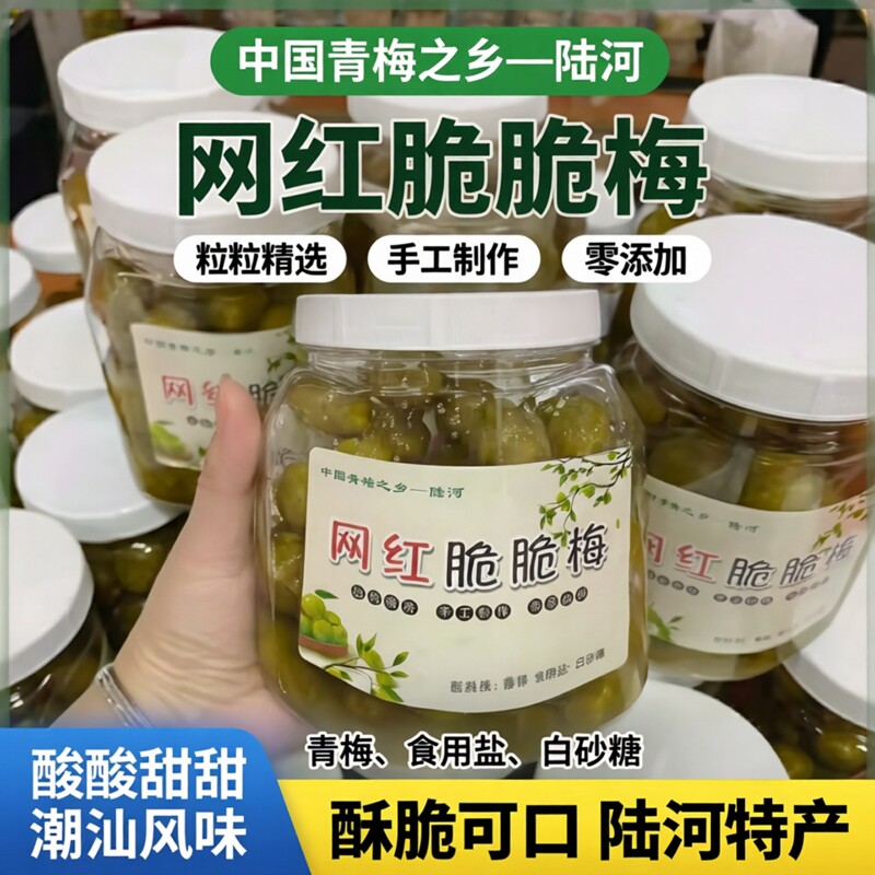网红脆脆梅 酥梅甜青梅子陆河特产潮汕零食酸酸甜甜青梅500克