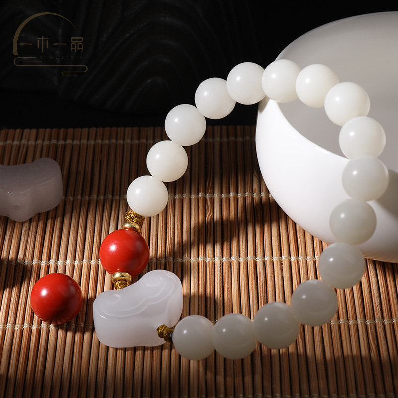 A product White jade Bodhi Cinnabar Bracelet natural Pu Tizi Beads Bracelet manual Original beads Accessoriesin the Accessories/Fashion Jewelry, Bracelets  category - from Buy2taobao.com to provide professional Taobao agent buy service