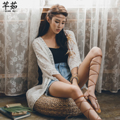 镂空开衫 女沙滩外搭宽松防晒上衣空调衫 芊茹新款 夏蕾丝外套中长款