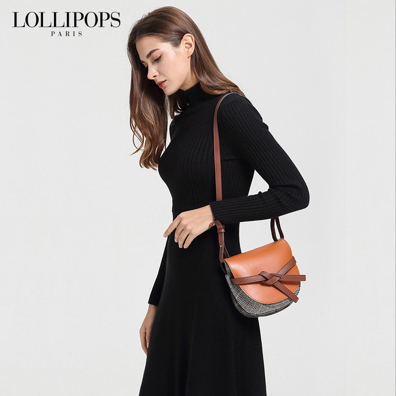 lollipops包包女真皮女包lp新款2019马鞍包复古时尚单肩包斜挎包