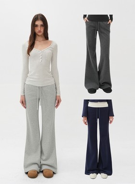 【现货速发】Jim Kennet低腰休闲三色薄绒微喇运动卫裤