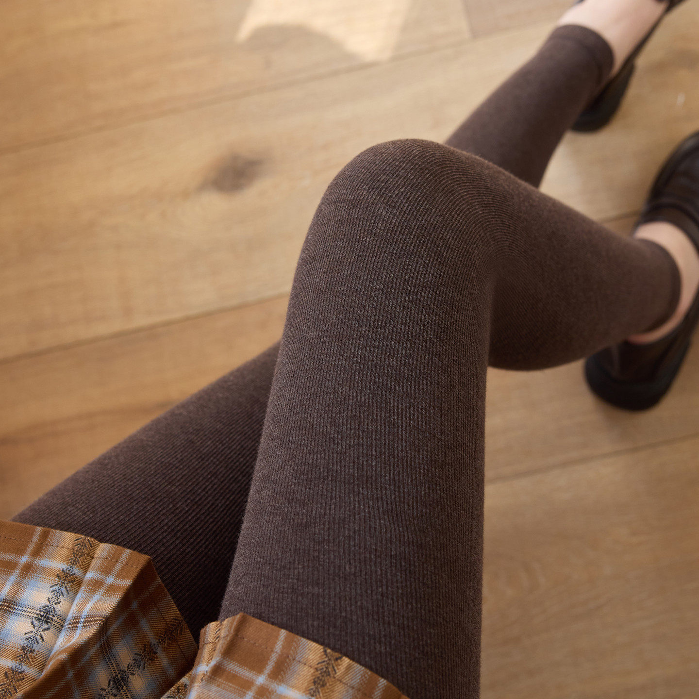 打底裤女秋冬薄款细条纹无缝九分裤咖色微压显瘦棉裤袜秋裤不连脚,女装/女士精品,打底裤,淘宝优惠券,粉丝福利购,淘宝优惠卷