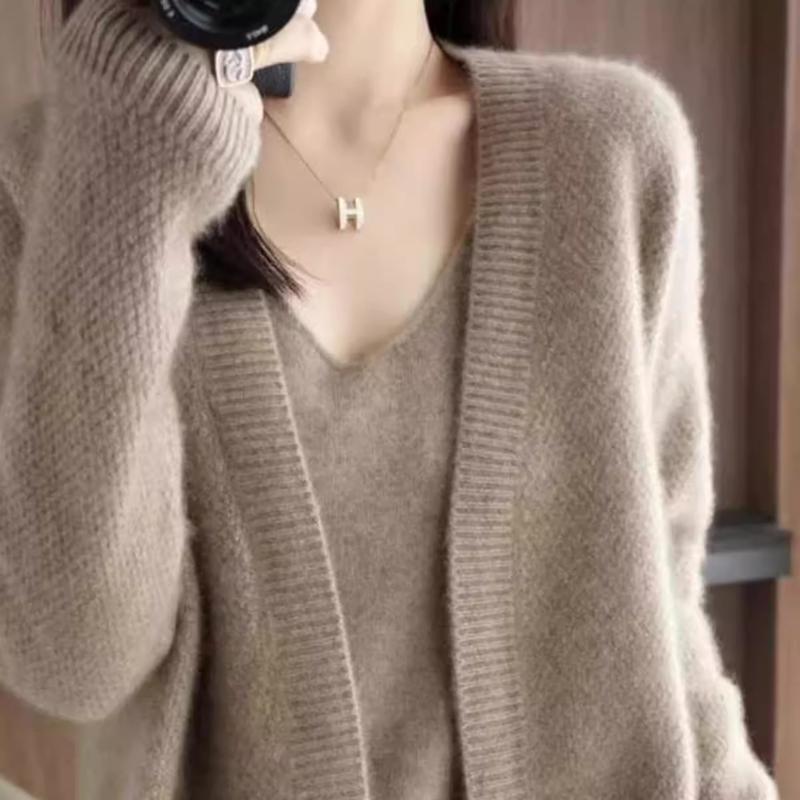 新款优质羊绒衫女士春秋宽松款