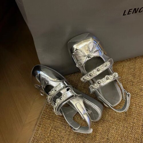 法式芭蕾梦幻平底浅口玛丽珍凉鞋