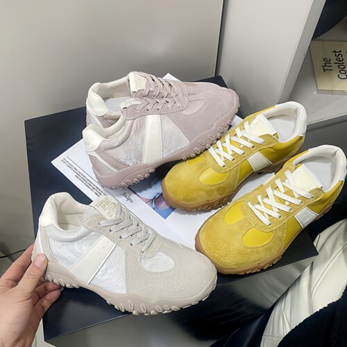 真皮内增高德训鞋女厚底