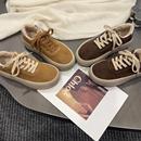 棉鞋女冬季加绒羊羔毛脏脏小脏鞋真皮厚底百搭复古做旧休闲鞋星星