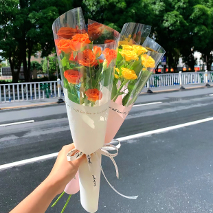 情人节花束单支袋鲜花玫瑰花康乃馨花束包装袋简约包花单支膜