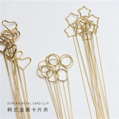 金属花杆花插开业贺卡插牌心形三叉花插卡签花束卡片夹签鲜花插签