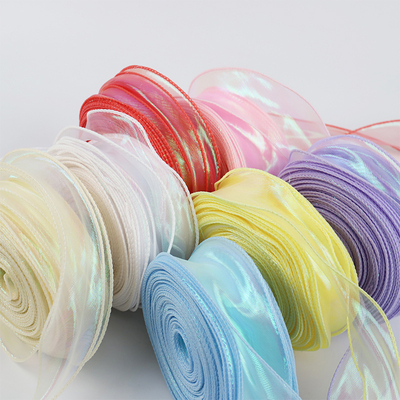 大卷鱼尾纱丝带大盘纱带蛋糕装饰雪纱波浪纱鲜花烘焙彩带花束绑带