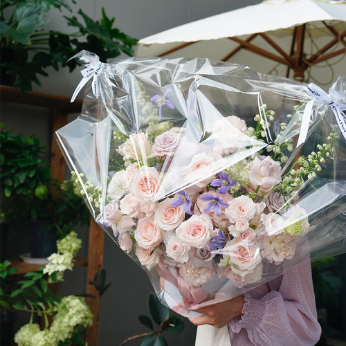 花束透明保护袋100个实惠装