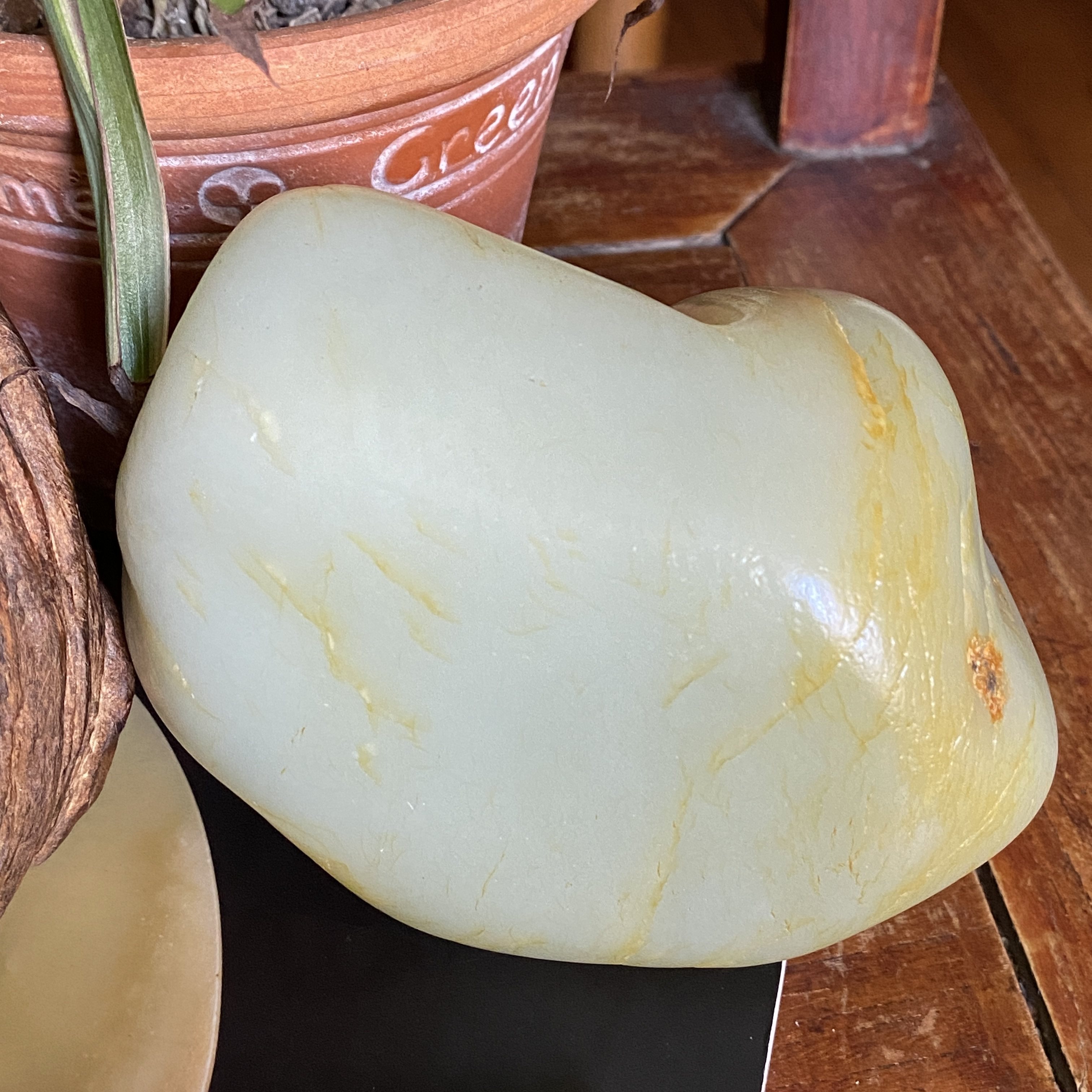 藏珍·新疆和田玉籽料超细高青白一级白返青大籽料原石