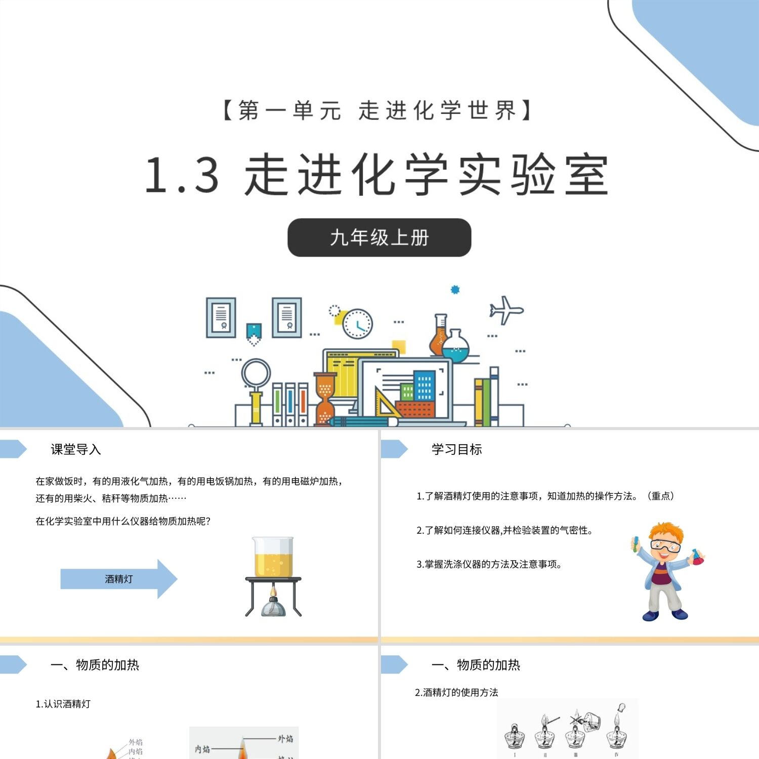 PPT模板走进化学实验室九年级上册化学课件PPT模板宣传PPT动态化