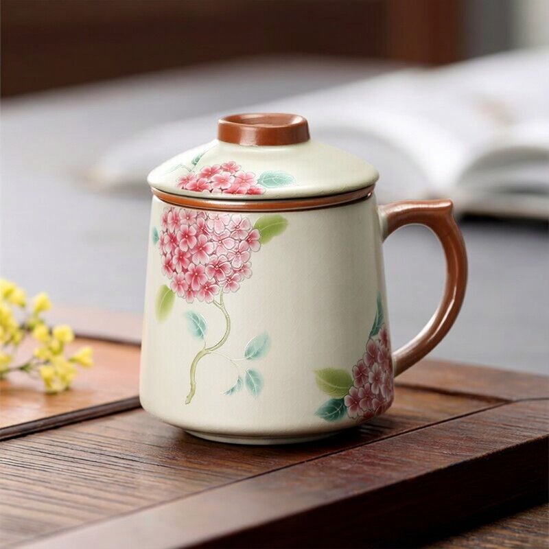 陶瓷汝窑马克杯茶水分离泡茶