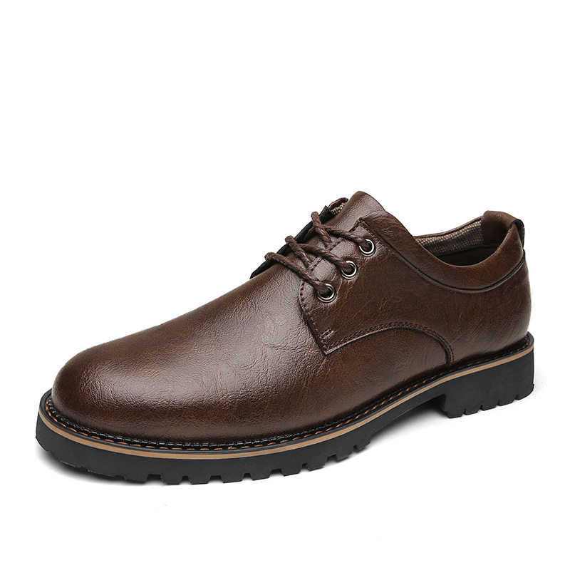 浅口工装鞋超纤皮男鞋秋季透气男士商务休闲乐福皮鞋软底乐福鞋