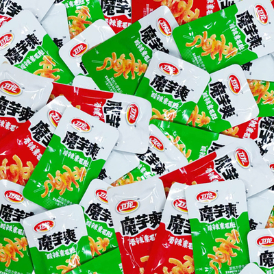 卫龙魔芋爽素毛肚辣条香辣麻酱素肉解馋网红零食小吃散装食品包装