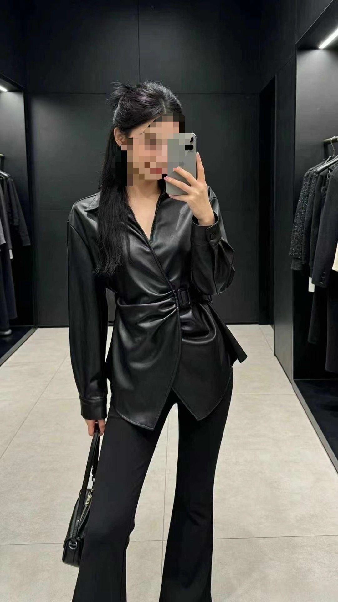 新款时尚气质收腰显瘦褶皱腰带皮衣,女装/女士精品,时尚套装,淘宝优惠券,粉丝福利购,淘宝优惠卷