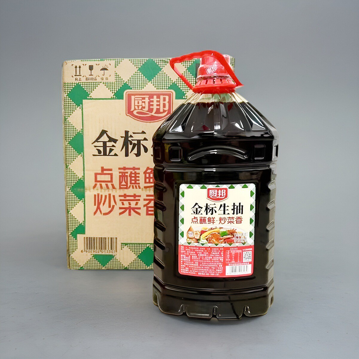 厨邦金标生抽酱油5LX2桶/箱味极鲜味调味汁炒菜-广东省包邮