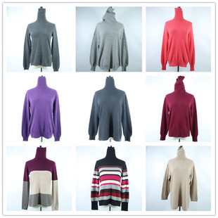 保暖毛衣山羊绒cashmere开司米 高领女装 C81外贸日单羊绒衫 女长袖