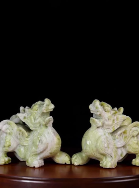 天然岫玉貔貅摆件招财家居装饰品
