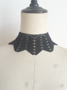 饰项链假领子女 黑色装 几何高领蕾丝花边镂空颈饰经典 欧美时尚