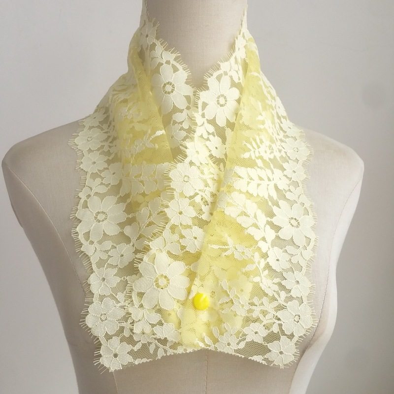 时尚精致黄色龙骨刺绣花边交叉高领百搭网纱睫毛护颈重工假领子,服饰配件/皮带/帽子/围巾,假领,淘宝优惠券,粉丝福利购,淘宝优惠卷