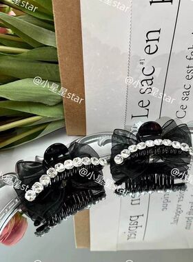 AB面钻钻网纱刘海侧边夹轻奢精致碎发夹升级款7cm小抓夹发夹头饰