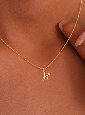 跨境时尚ins风26个爱心字母吊坠